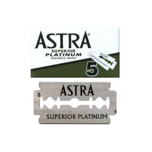 Astra Superior Platinum Double Edge Razor Blades 5-Pack for Smooth Shaving