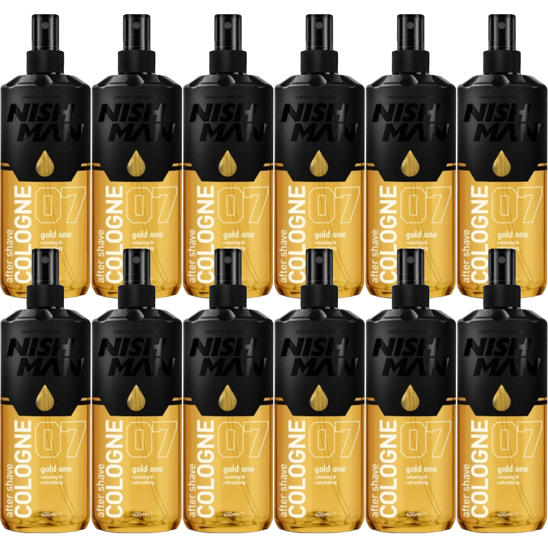 Nish Man Gold One After Shave Cologne Bulk Pack - 12 x 13.5 fl oz Bottles