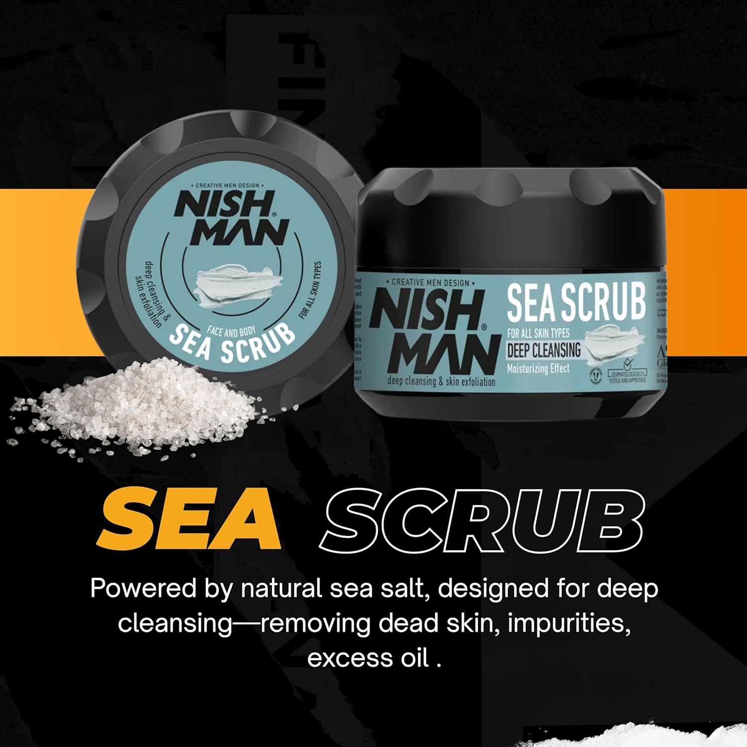 Nish Man Apricot Sea Scrub: Revitalize, Hydrate, Smooth Skin (300ml)