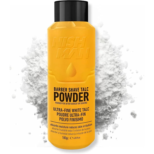 Nish Man Barber Shave Talc Powder 180g: Smooth, Fresh Skin Protection