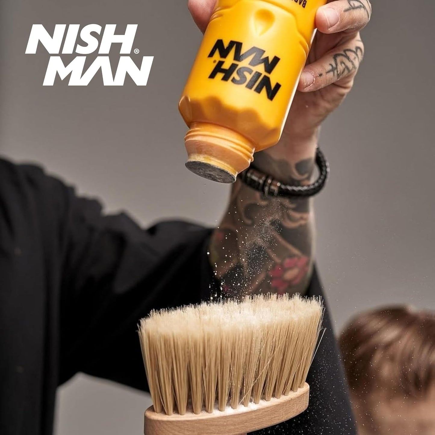 Nish Man Barber Shave Talc Powder 180g: Smooth, Fresh Skin Protection
