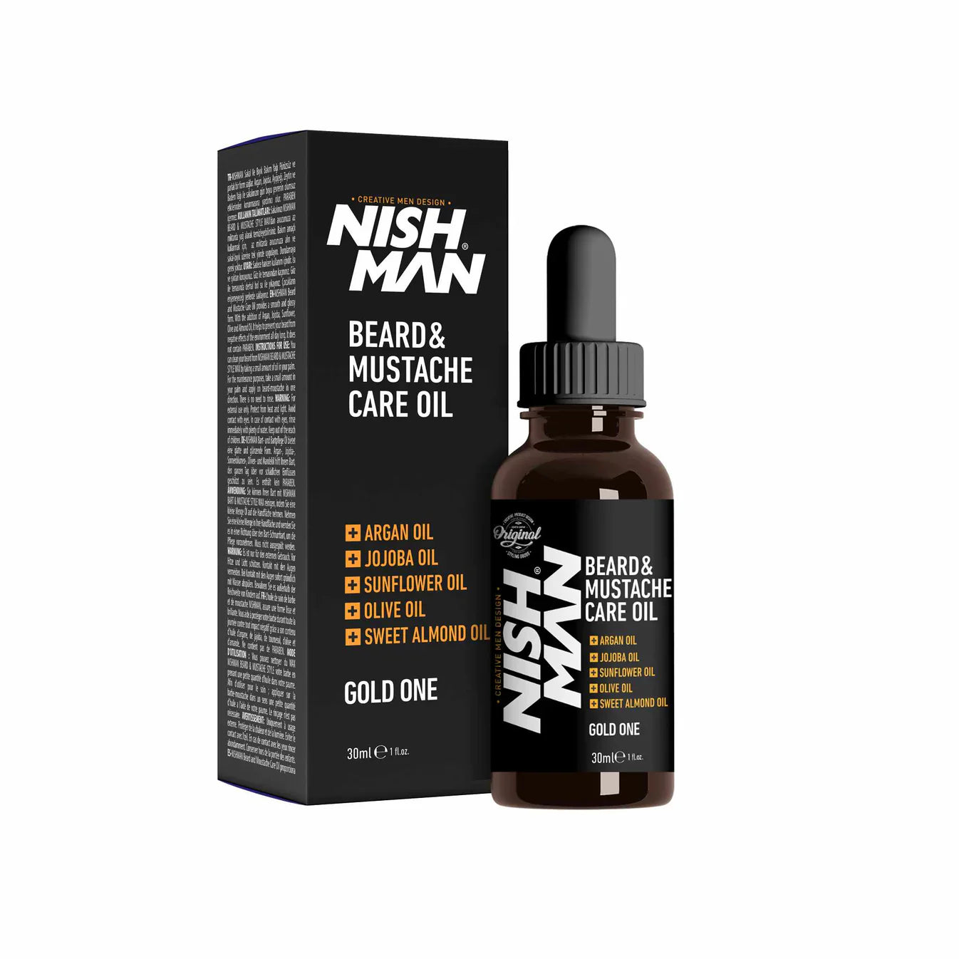 Nish Man Gold One Hydrating Beard & Moustache Oil Soft Healthy Grooming