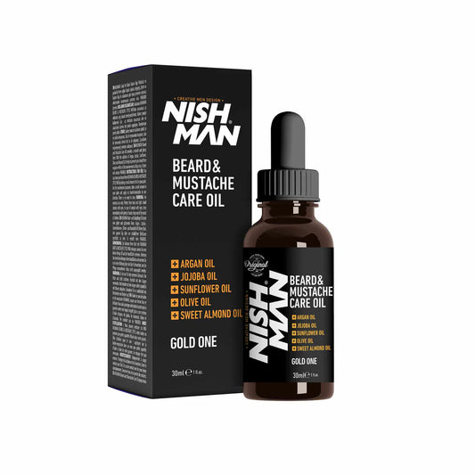 Nish Man Gold One Hydrating Beard & Moustache Oil Soft Healthy Grooming