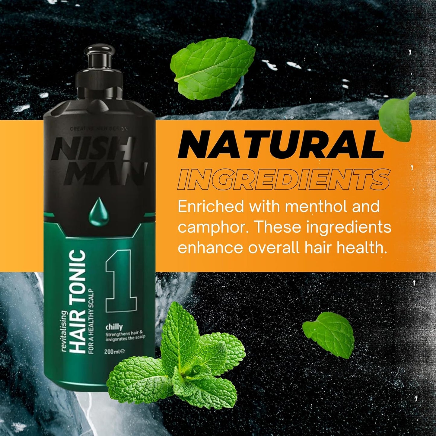 Nish Man Chilly Invigorating Hair Tonic: Revitalize Scalp, Strengthen Hair, 400ml