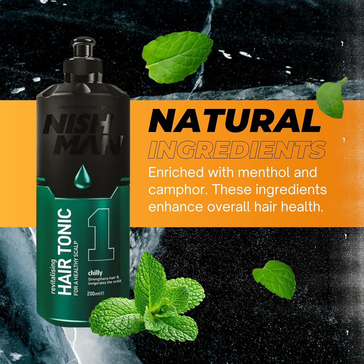 Nish Man Chilly Invigorating Hair Tonic: Revitalize Scalp, Strengthen Hair, 400ml