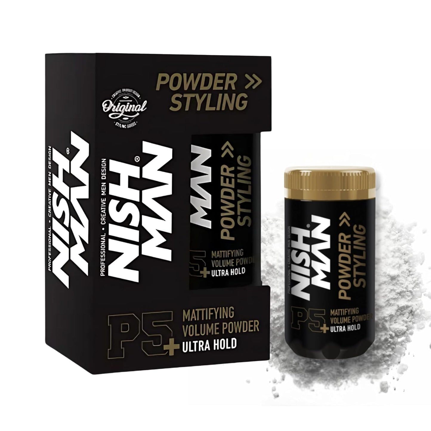 Nish Man P5 Ultra Hold Hair Styling Powder for Volume & Matte Finish