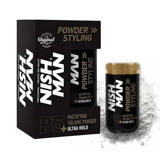 Nish Man P5 Ultra Hold Hair Styling Powder for Volume & Matte Finish