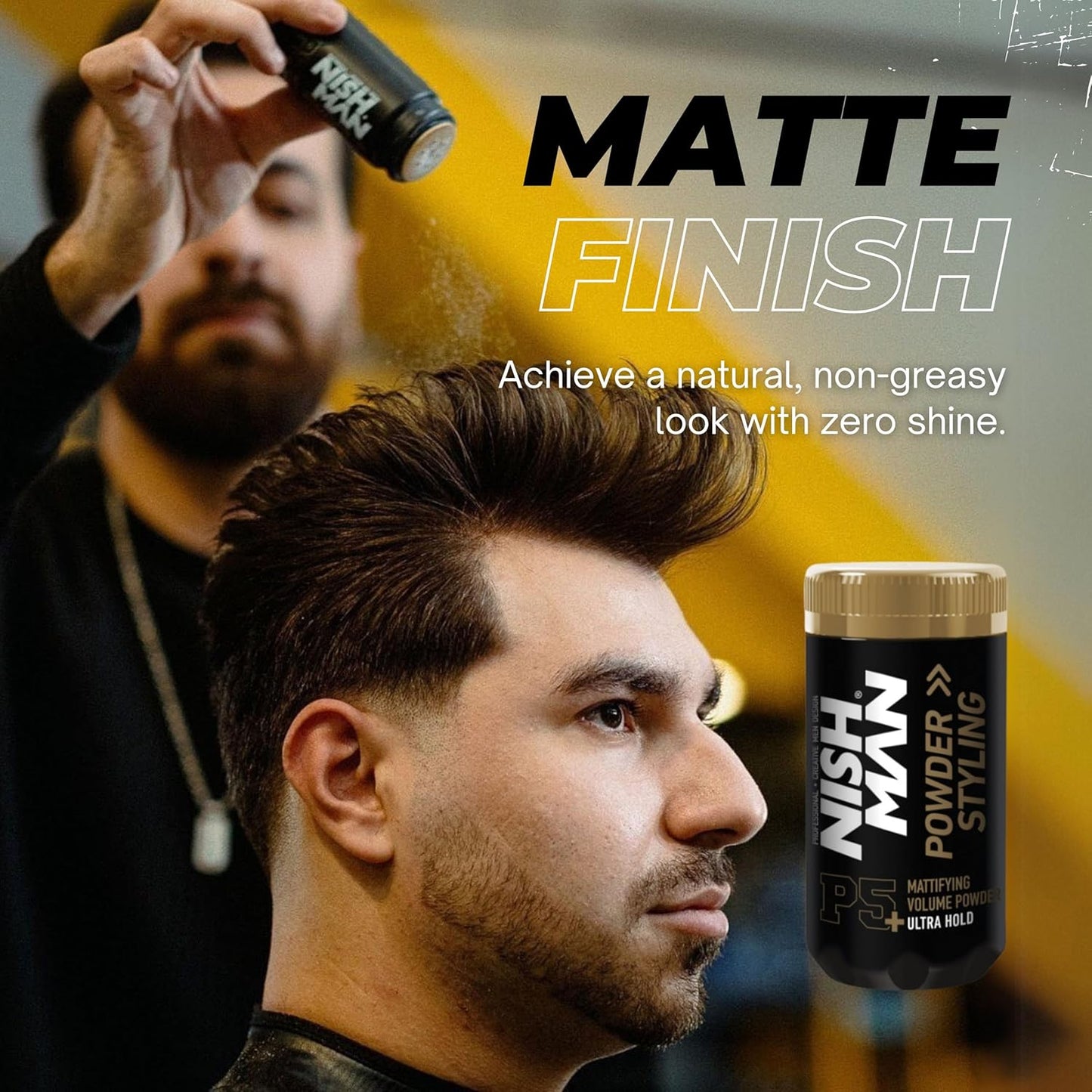 Nish Man P5 Ultra Hold Hair Styling Powder for Volume & Matte Finish