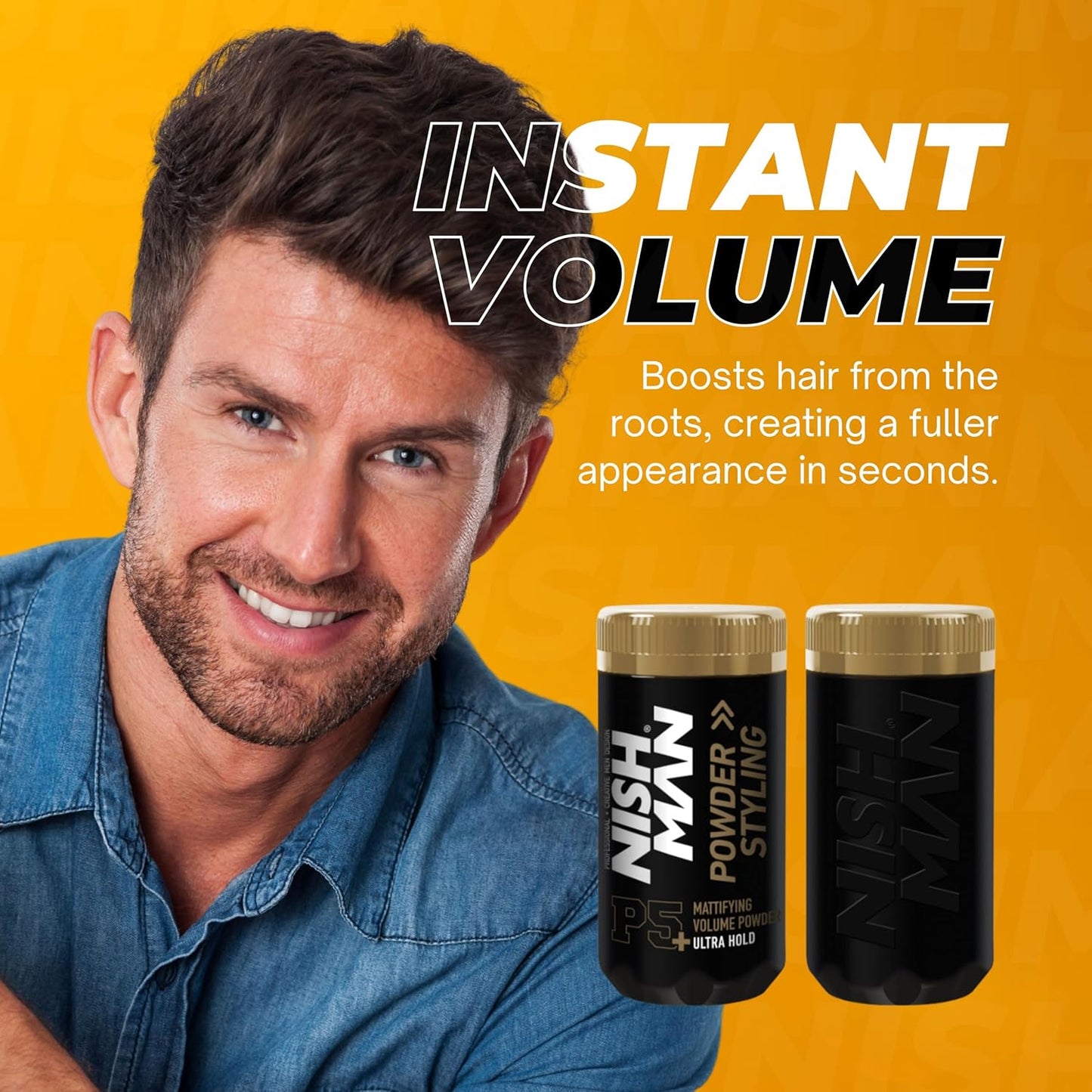 Nish Man P5 Ultra Hold Hair Styling Powder for Volume & Matte Finish