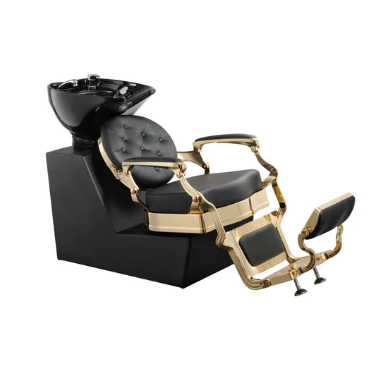 Luxury Electric Salon Treatment Chair: Adjustable Comfort, Elegant Gold Finish