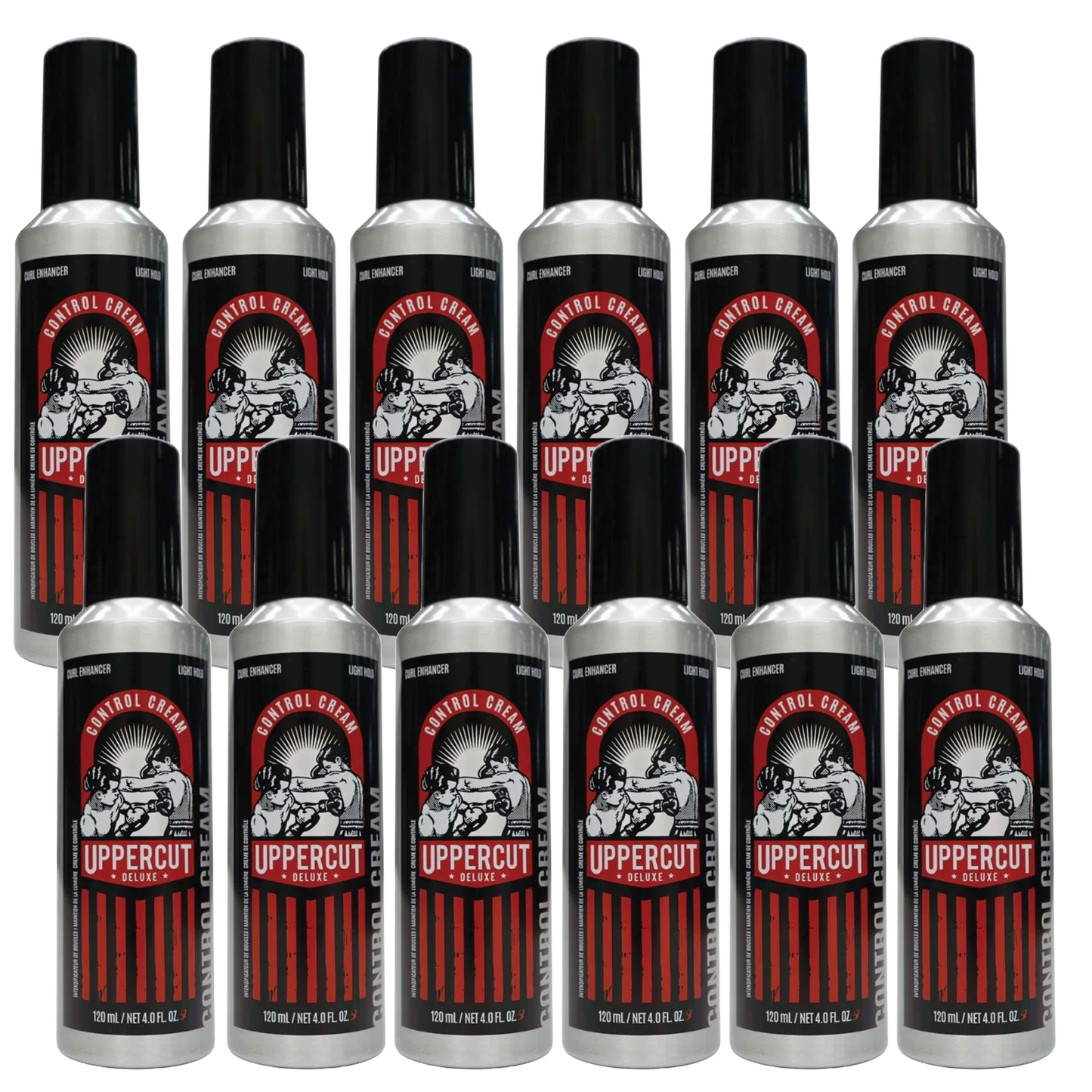 Uppercut Control Cream 120ml: 12-Pack Lightweight Curl Enhancer & Frizz Tamer