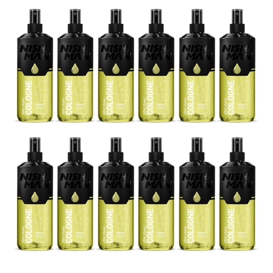 Nish Man Lemon Aftershave Cologne 12-Pack: Refreshing 400ml for Active Men