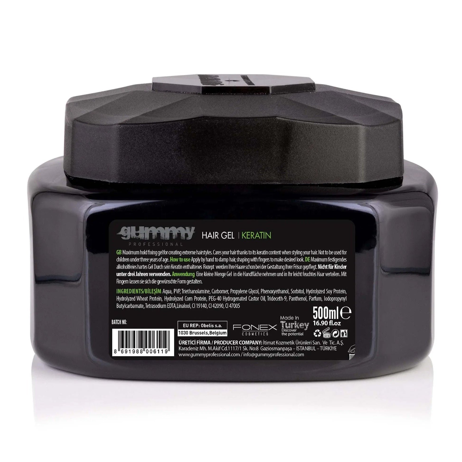 GUMMY HAARGEL 500 ML KERATINWIE BENUTZT MAN:
Tragen Sie von Hand auf feuchte Haare auf und formen Sie sie mit den Fingern, um den gewünschten Look zu erzielen.
PRODUKTBESCHREIBUNG:
Während seingummyOnKozmetikGUMMY HAARGEL 500 ML