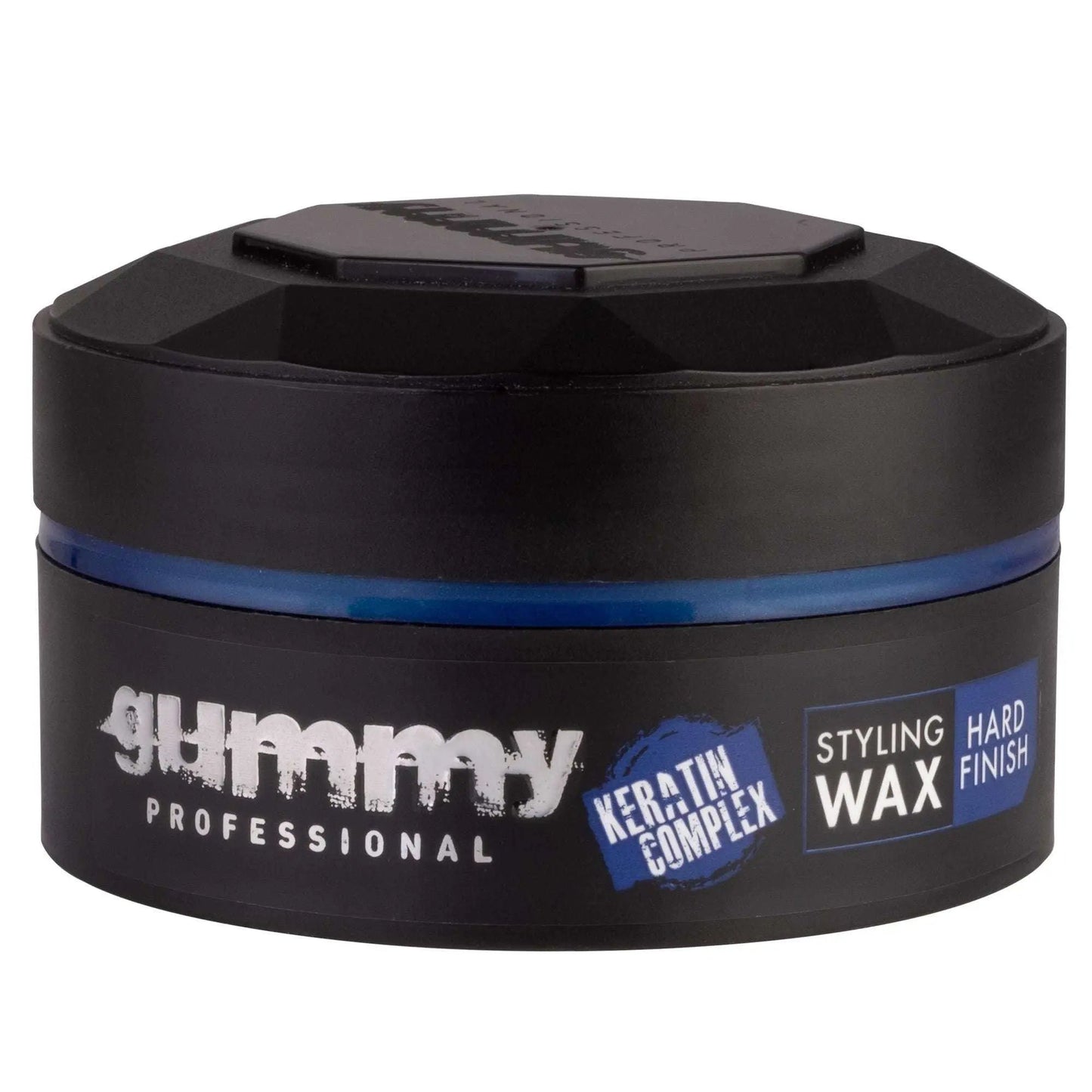 GUMMY STYLING WAX 150 ML container with hard finish label, offering strong hold and vibrant shine.