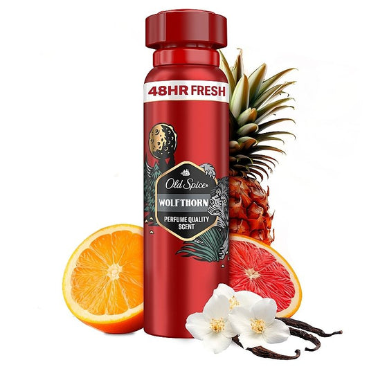 Old Spice Wolfthorn Men's Deodorant Body Spray, Wild Scent, 48HR Freshness
