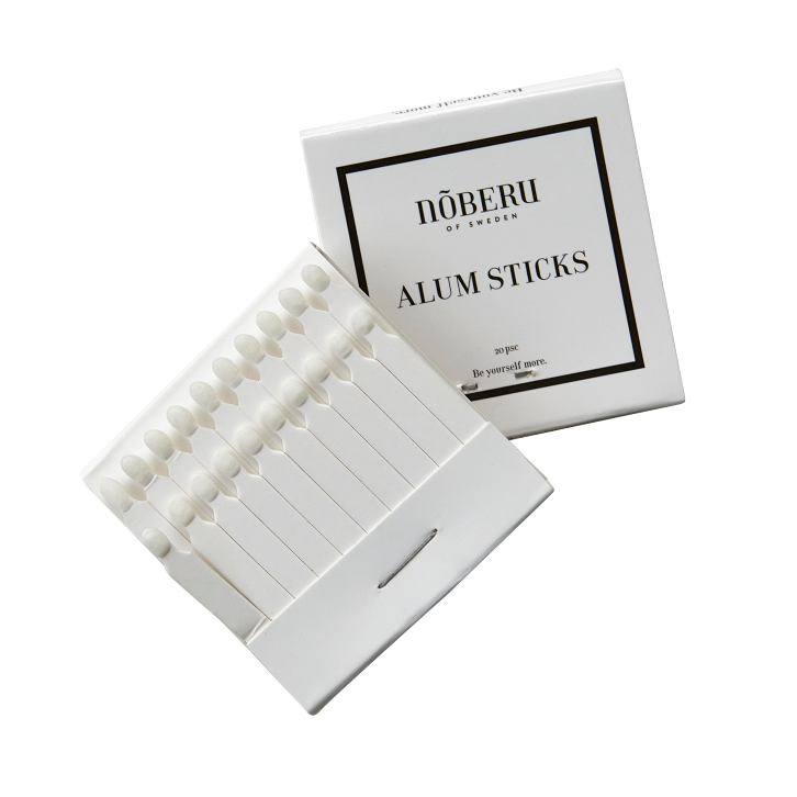 Noberu Premium Alum Styptic Sticks for Shaving Nicks & Cuts - 20 Count