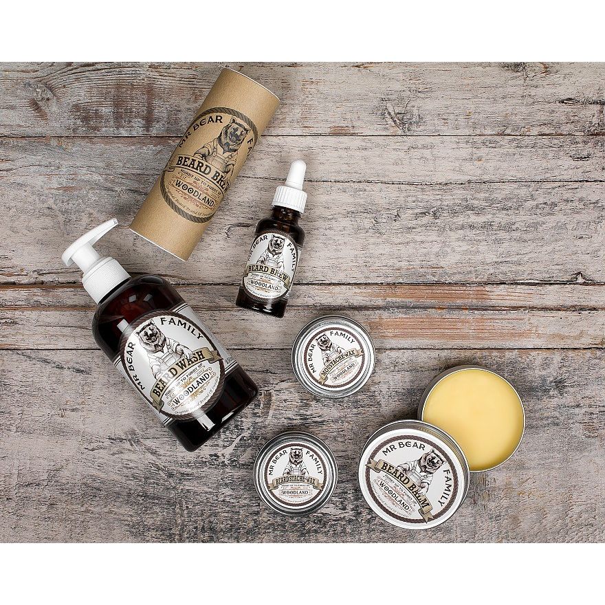 Mr Bear Family Woodland Beard Balm 60ml: Natural Oils Soften & Style