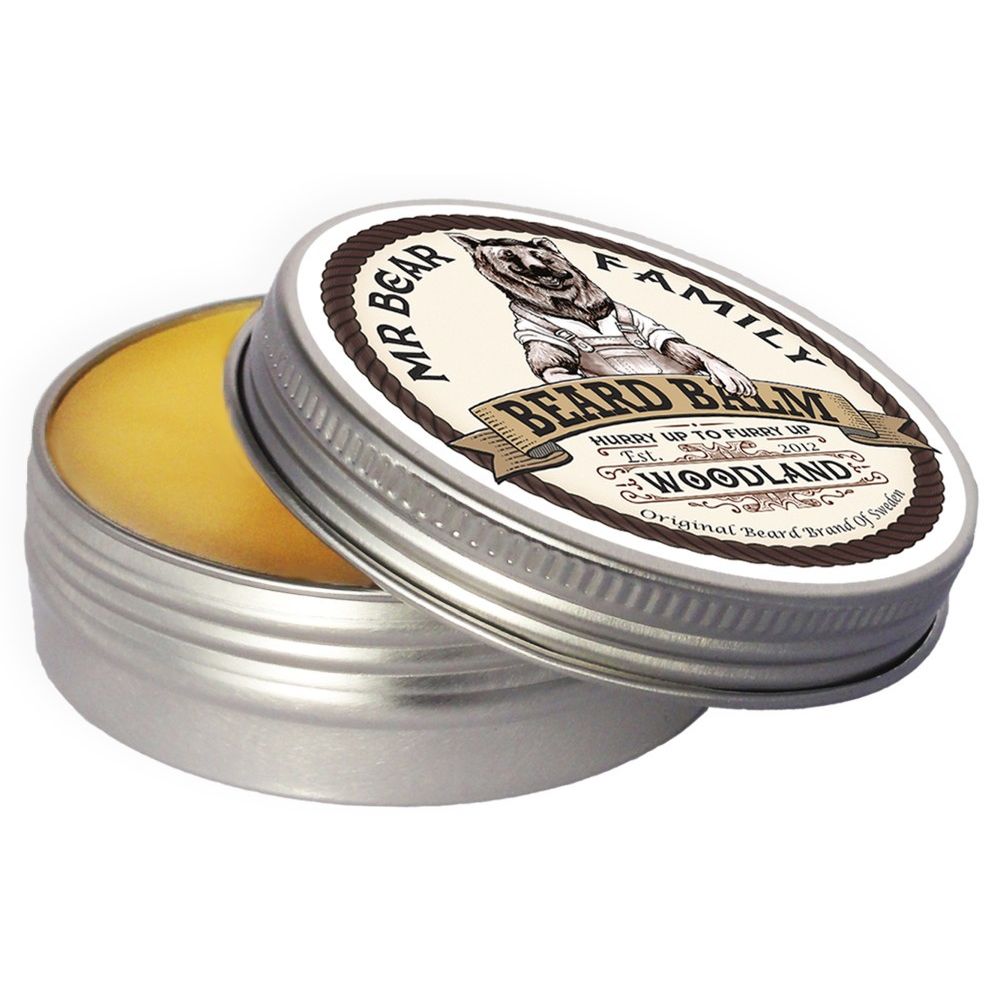 Mr Bear Family Woodland Beard Balm 60ml: Natural Oils Soften & Style