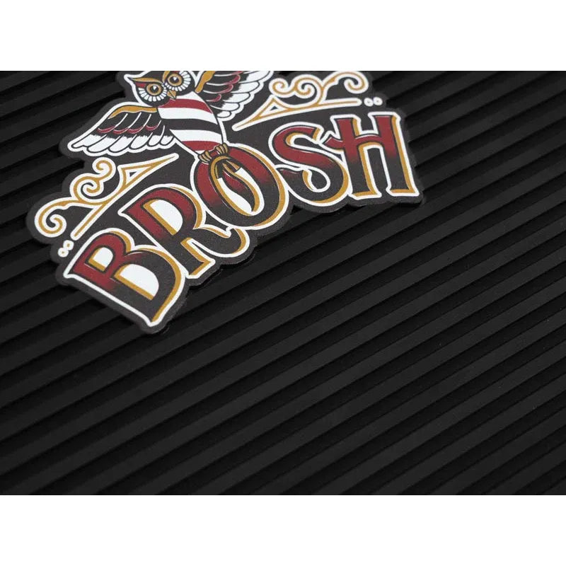 Brosh Logo Verktygsmatta, Halkfri Arbetsyta för Professionella Barberare