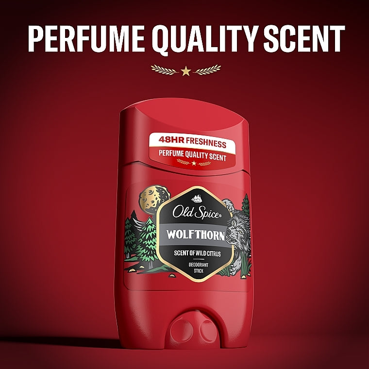 Old Spice Wolfthorn Men's Deodorant Stick: 48-Hour Freshness, Wild Citrus Scent