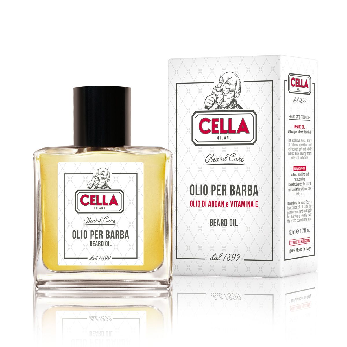 Cella Milano Premium Fast-Absorbing Beard Oil with Argan & Vitamin E