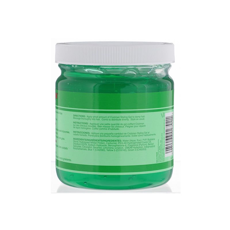 Clubman Pinaud Men's Strong Hold Hair Styling Gel 16 oz