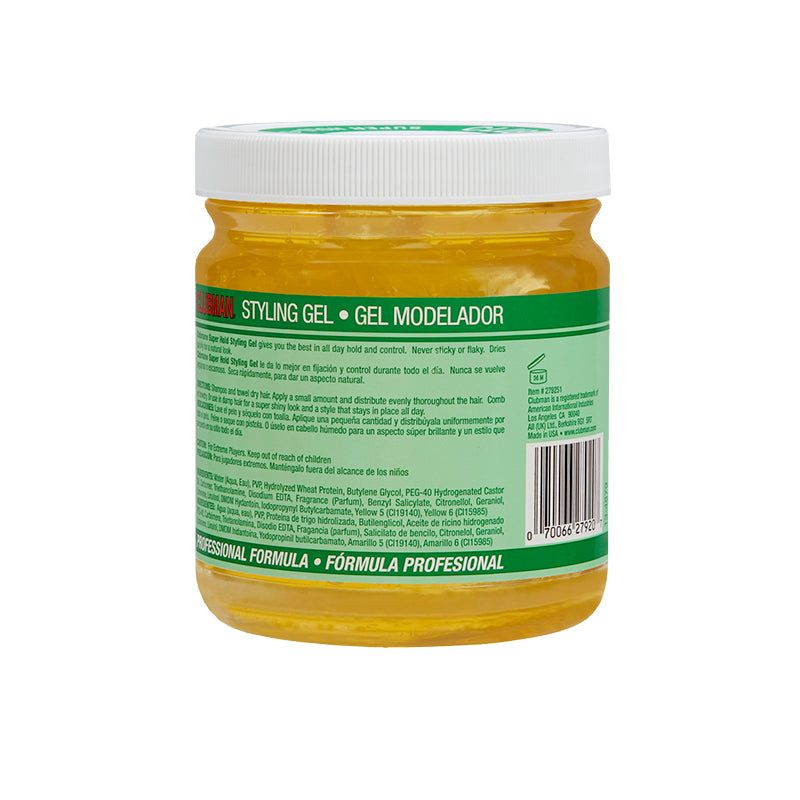 Clubman Pinaud Super Hold Clear Styling Gel: All-Day Control, Nourishing Formula