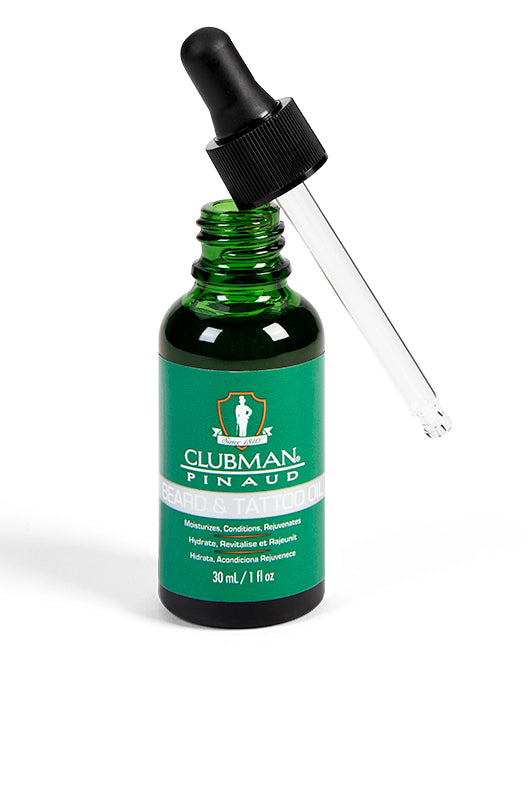 Clubman Pinaud Premium Beard & Tattoo Oil: Hydrates, Conditions, Rejuvenates for Men