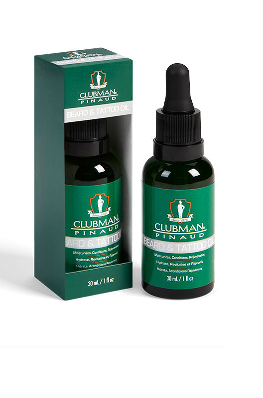 Clubman Pinaud Premium Beard & Tattoo Oil: Hydrates, Conditions, Rejuvenates for Men