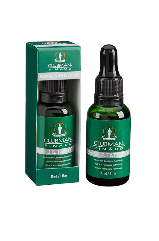 Clubman Pinaud Premium Beard & Tattoo Oil: Hydrates, Conditions, Rejuvenates for Men