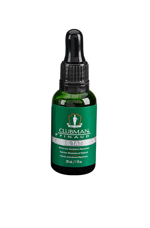 Clubman Pinaud Premium Beard & Tattoo Oil: Hydrates, Conditions, Rejuvenates for Men