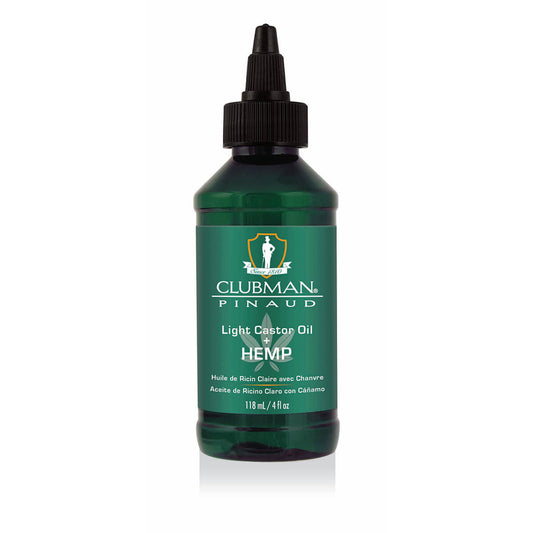 Clubman Pinaud Light Castor Oil + Hemp Oil for Hair & Beard, 4 fl oz