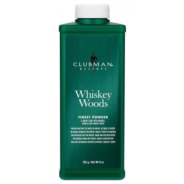 Clubman Pinaud Whiskey Woods Finest Talc Powder: Moisture Absorbing & Chafing Prevention
