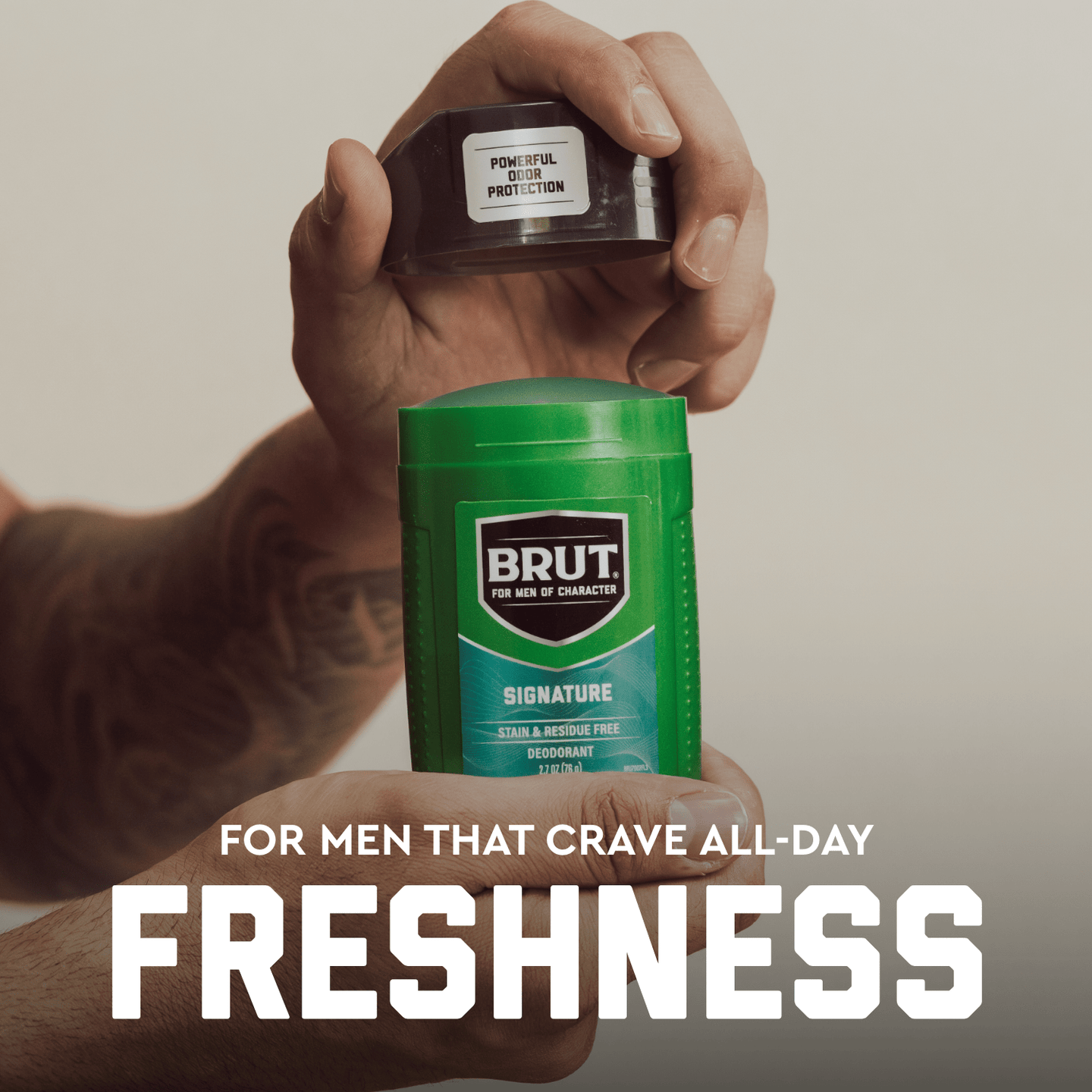BRUT Signature Aluminum-Free Deodorant Stick for Men: Odor-Eliminating Freshness