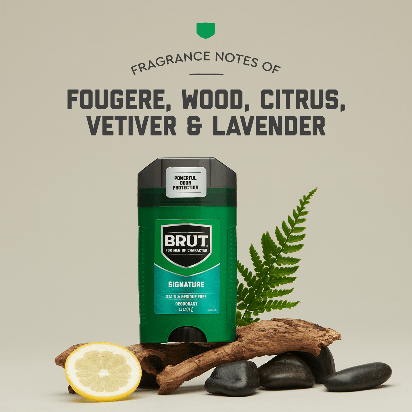 BRUT Signature Aluminum-Free Deodorant Stick for Men: Odor-Eliminating Freshness