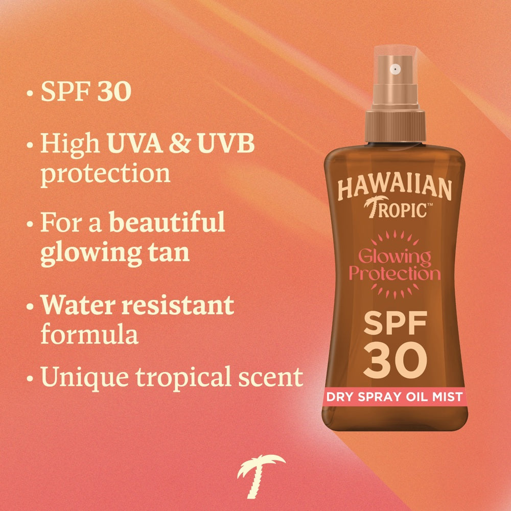 Glowing Protection Dry Oil Spray SPF30, 200ml - hudvård från Hawaiian Tropic