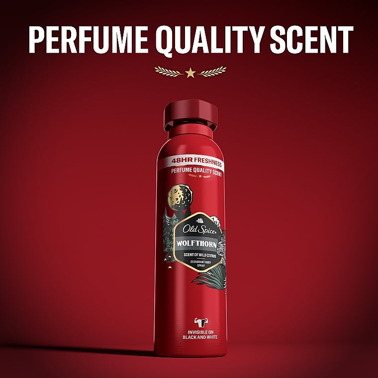 Old Spice Wolfthorn Men's Deodorant Body Spray, Wild Scent, 48HR Freshness