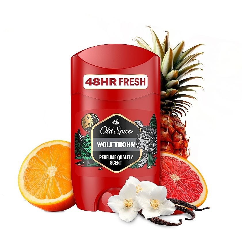 Old Spice Wolfthorn Men's Deodorant Stick: 48-Hour Freshness, Wild Citrus Scent