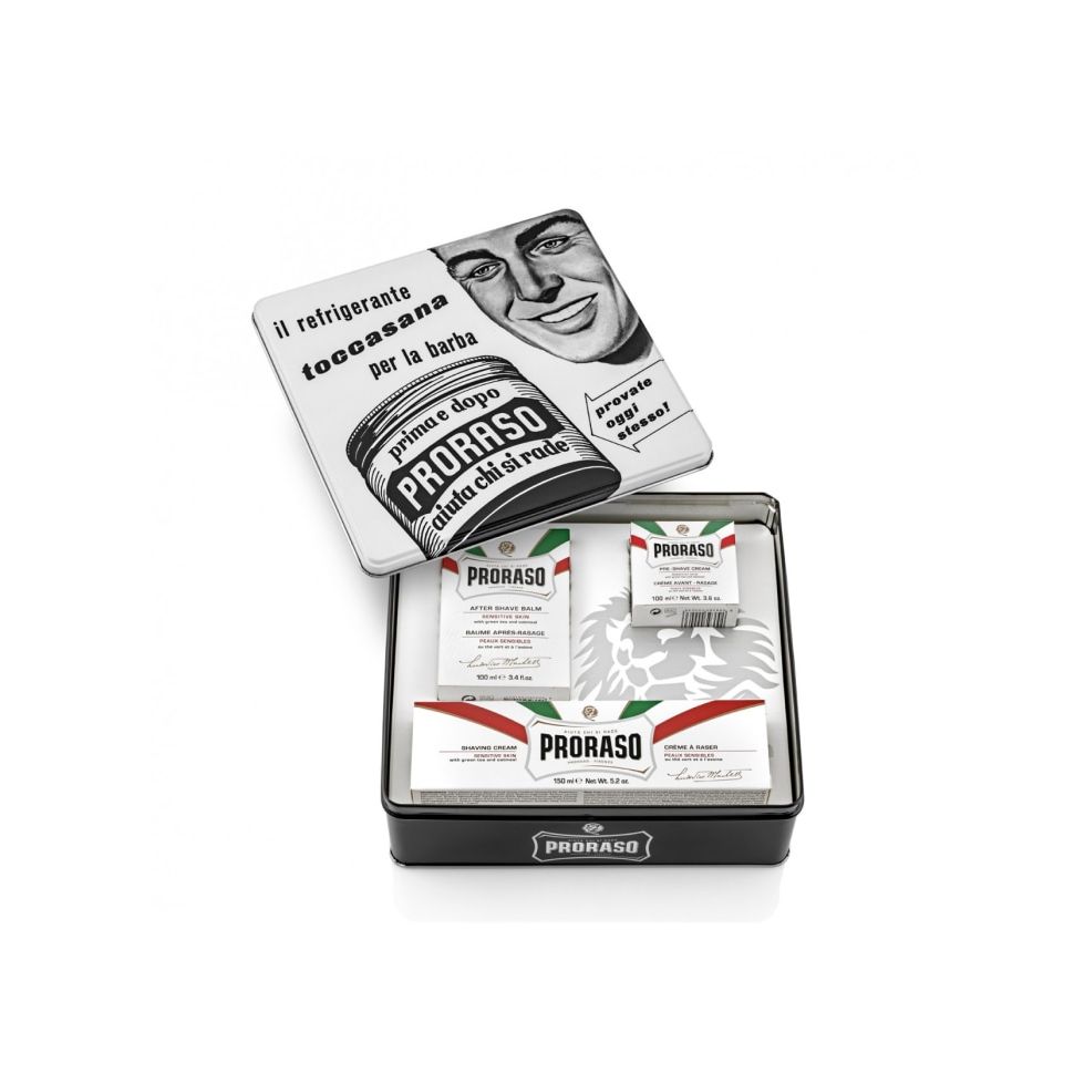 Proraso Vintage Selection Toccasana Rakset för Känslig Hud i Metallbox