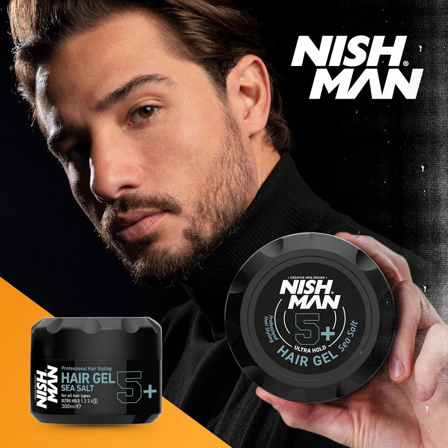Nish Man 5+ Sea Salt Hair Gel for Textured Beachy Waves 10.1 fl oz