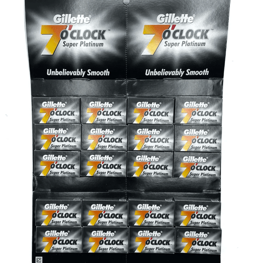 Gillette 7 O'Clock Super Platinum Double Edge Razor Blades, 100-Count Pack