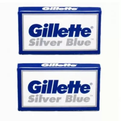 Premium Gillette Silver Blue Double Edge Razor Blades - 50 Count for Smooth Shaves