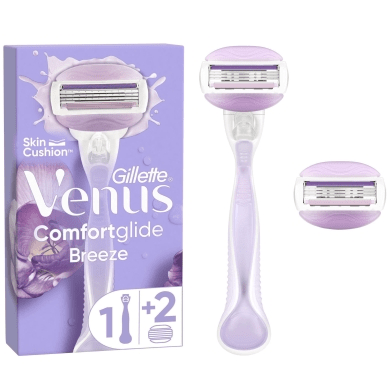Gillette Venus Comfortglide Breeze Razor: Silky Smooth Shave, 2 Blades Included