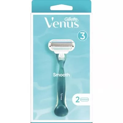 Gillette Venus Smooth Women's Razor with 2 Refill Blades for Silky Shave