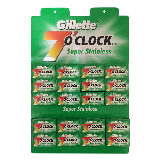 Gillette 7 O'Clock Super Stainless Smooth Double Edge Razor Blades 100-Pack