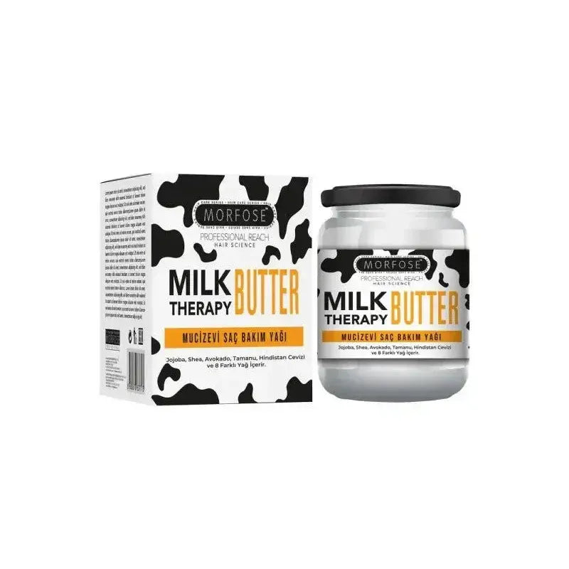 Morfose Milk Therapy Hair Butter Oil: Intense Nourishment, Repair, Frizz Control, Shine for Dry, Damaged Hair, 6.76 fl oz