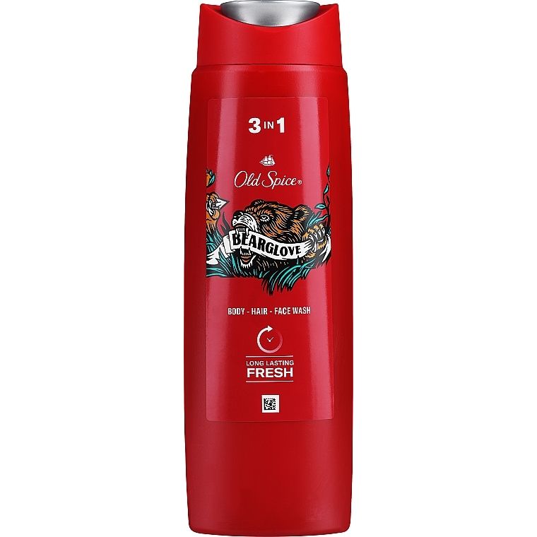 Old Spice Bearglove 3-in-1 Men's Body & Hair Wash, Bold Woody Scent