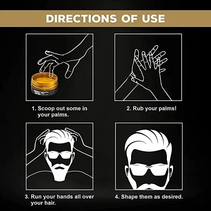 Nish Man Gold One 07 Hair Styling Wax: Firm Hold, High Shine