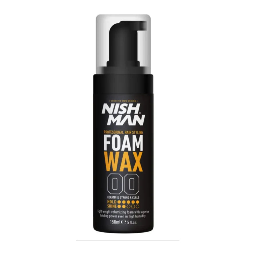 Nish Man Keratin-Infused Foaming Hair Wax for Shine, Volume & Strong Hold
