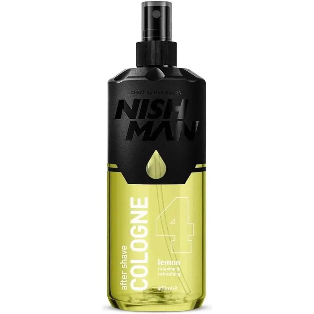 Nish Man Lemon Aftershave Cologne 12-Pack: Refreshing 400ml for Active Men